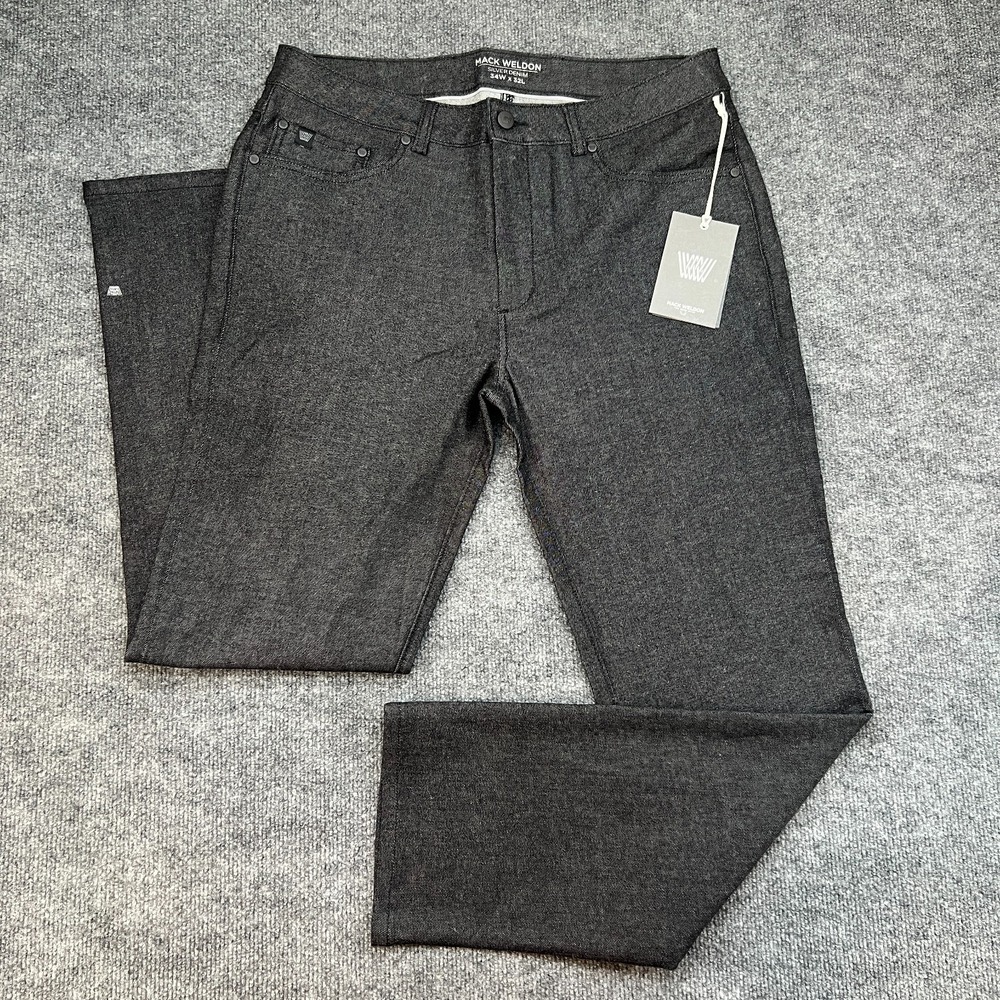 Mack Weldon SILVER Denim Straight Leg Jeans Black 34x32